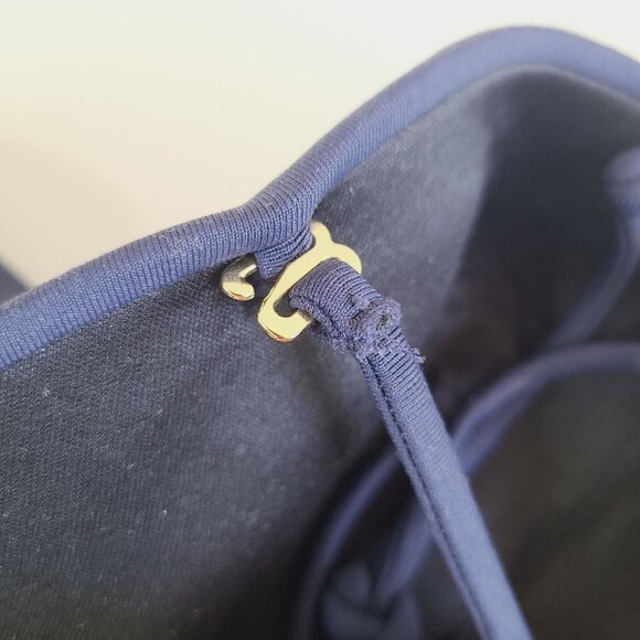 Yandy Navy Blue Bandeau Bikini Top With Halter Strap & Lace-Up Back - Picture 7 of 13